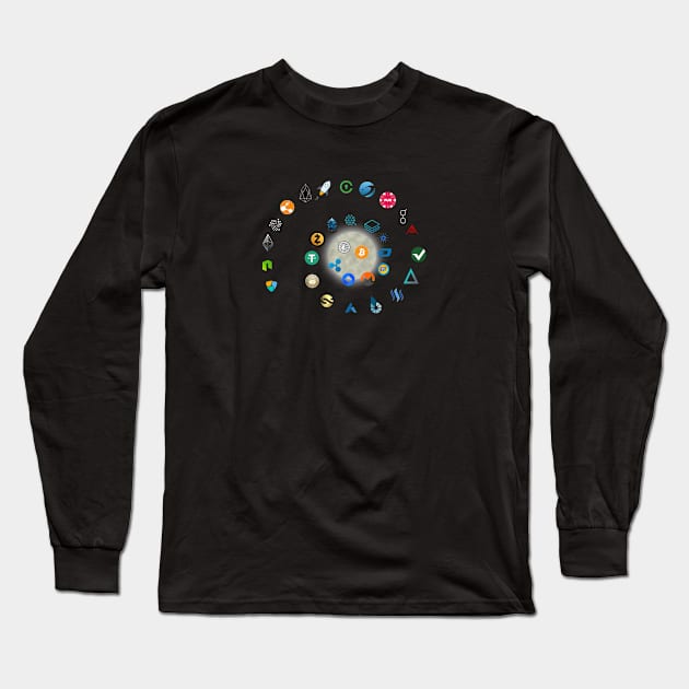 Eat Sleep When Crypto Repeat Cryptocurrency Blockchain Long Sleeve T-Shirt by ElkeD